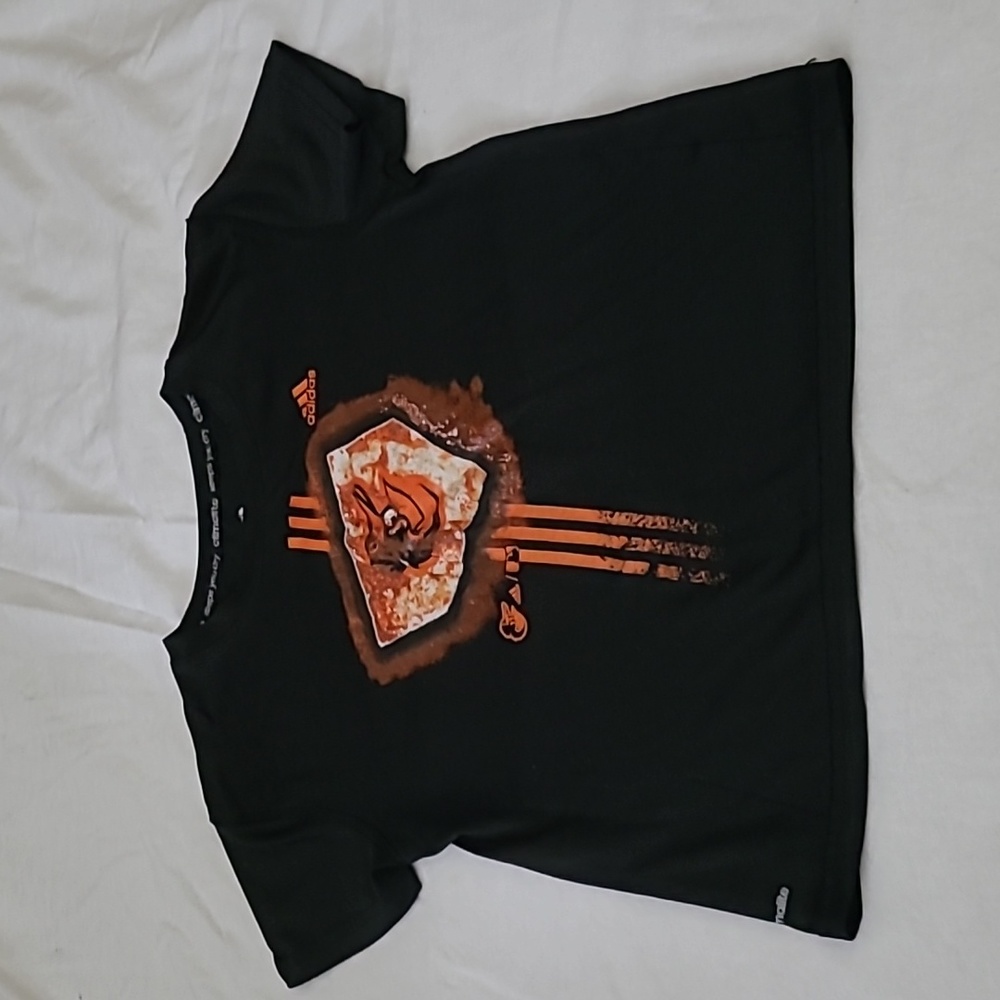 💥5/$25 Adidas Boys M 5/6 Black Short Sleeve Athletic Shirt Top